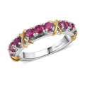 Niassa Ruby (FF) Band Ring in Rhodium Over Sterling Silver (Size 8) 1.70 ctw - Sticky add to cart bar