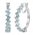D'Joy Grandidierite 4.30 ctw Hoop Earrings in Rhodium Over Sterling Silver - Sticky add to cart bar