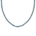 Betroka Blue Apatite and White Zircon 20.25 ctw Aqua Flow Necklace in Rhodium Over Sterling Silver 18 Inches - Sticky add to cart bar