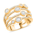 Modani White Diamond 1.40 ctw Ring in 18K Yellow Gold (Size 10.0) 7.10 Grams - Sticky add to cart bar