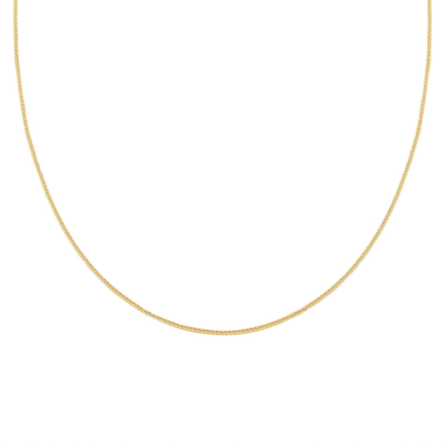 1.10mm Triple Spiga Wheat Chain Necklace in 14K Yellow Gold 20 Inches 1.85 Grams