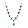 D'Joy Ceruleite 8.10 ctw Turtle Necklace in Rhodium Over Sterling Silver 18 Inches - Sticky add to cart bar