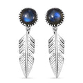 Karis Malagasy Labradorite 5.10 ctw Feather Earrings in Platinum Bond - Sticky add to cart bar