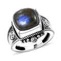 Artisan Crafted Malagasy Labradorite South West Style Ring in Sterling Silver (Size 10.0) 6.15 ctw - Sticky add to cart bar