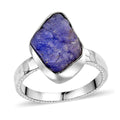 Artisan Crafted Rough Cut Tanzanite Men's Ring in Sterling Silver (Size 10.0) 9.10 ctw - Sticky add to cart bar