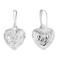 Heart Dangle Earrings in Sterling Silver 8 Grams