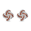 Mozambique Garnet 0.50 ctw Knot Stud Earrings in Rhodium Over Sterling Silver - Sticky add to cart bar