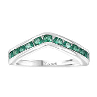 Simulated Diamond Wishbone Ring in Sterling Silver (Size 10.0) 1.15 ctw