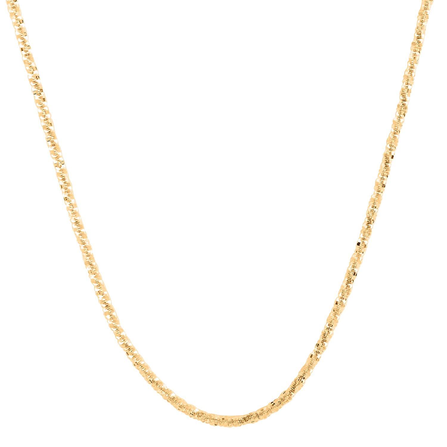 Necklace in 14K Yellow Gold Over Sterling Silver 20 Inches 3.30 Grams