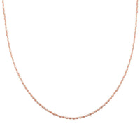 Chain Necklace in 14K Rose Gold Over Sterling Silver 24 Inches 2.60 Grams