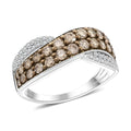 Natural Champagne and White Diamond Infinity Ring in Sterling Silver - Sticky add to cart bar