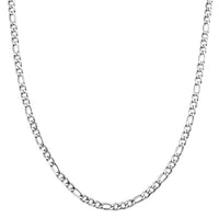 6mm Figaro Chain Necklace in Stainless Steel 28 Inches