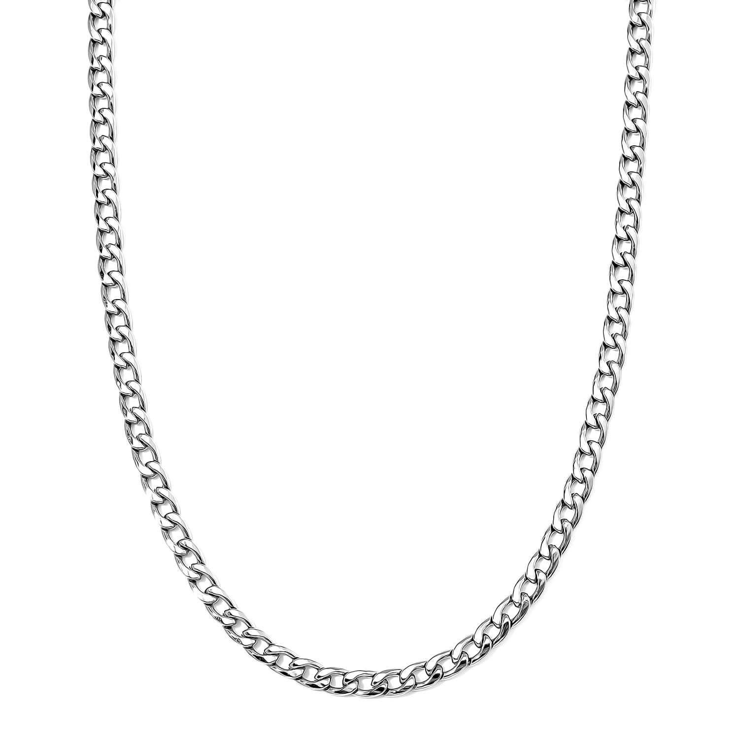 6mm Cuban Chain Necklace (20 Inches) in Stainless Steel