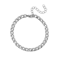 6mm Cuban Chain Bracelet in Stainless Steel (7.00-9.00In)