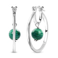 Karis African Malachite 10.20 ctw Earrings in Platinum Bond - Sticky add to cart bar