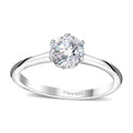 Moissanite (Rnd 6.5mm) Solitaire Ring in Rhodium Over Sterling Silver (Size 5.0) 0.90 ctw - Sticky add to cart bar