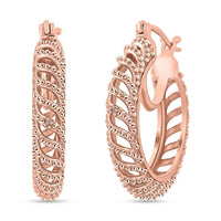 Karis Diamond Accent Milgrain Hoop Earrings