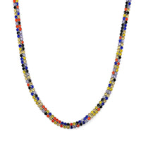 Multi Color Austrian Crystal Necklace 18-20 Inches in Stainless Steel