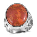 Mojave Orange Turquoise Ring in Stainless Steel (Size 10.0) 14.50 ctw - Sticky add to cart bar