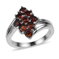 Mozambique Garnet Bypass Ring in Stainless Steel - Sticky add to cart bar