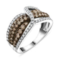 Natural Champagne and White Diamond Ring in Sterling Silver (Del. in 12-15 Days) 1.25 ctw - Sticky add to cart bar