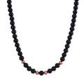 Black Obsidian Beaded Necklace 20 Inches in 14K RG Over Copper and Stainless Steel Lock 330.00 ctw - Sticky add to cart bar