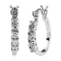 Simulated Diamond 2.00 ctw Hoop Earrings in Stainless Steel
