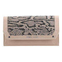 "UNION CODE -RFID Protected 100% Genuine Leather Women's Wallet SIZE: 7.5(L)x4.5(W) inches COLOR: Beige"
