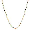Multi Sapphire Necklace 17 Inches in 14K Yellow Gold Over Sterling Silver 9.30 ctw - Sticky add to cart bar