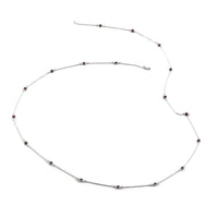 Ruby Station Necklace 36 Inches in Sterling Silver 6.00 ctw