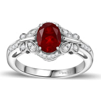 Mexican Cherry Fire Opal, Moissanite Butterfly Ring in Rhodium Over Sterling Silver (Size 10.0) 1.00 ctw