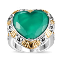 Karis Green Onyx Solitaire Ring in Platinum Bond (Size 10.0) 5.65 ctw