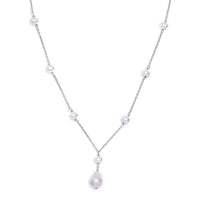 Organic Shape Baroque Pearl and White Freshwater Pearl Necklace 20 Inches in Stainless Steel