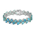 Peacock Quartz, Peridot 2 Row Bracelet in Rhodium Over Sterling Silver (6.50 In) 38.50 ctw - Sticky add to cart bar