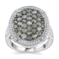 Narsipatnam Alexandrite, White Zircon Ring in Rhodium Over Sterling Silver (Size 7.0) 2.40 ctw