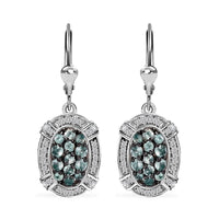 Narsipatnam Alexandrite, White Zircon Earrings in Rhodium Over Sterling Silver 1.60 ctw