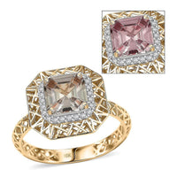 10K Yellow Gold AAA Turkizite, Diamond (G-H, I2) Ring (Size 8.0) 2.00 ctw
