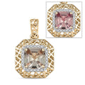 Mirage Collection AAA Turkizite and G-H I2 Diamond 2.15 ctw Art and Deco Pendant in 10K Yellow Gold - Sticky add to cart bar