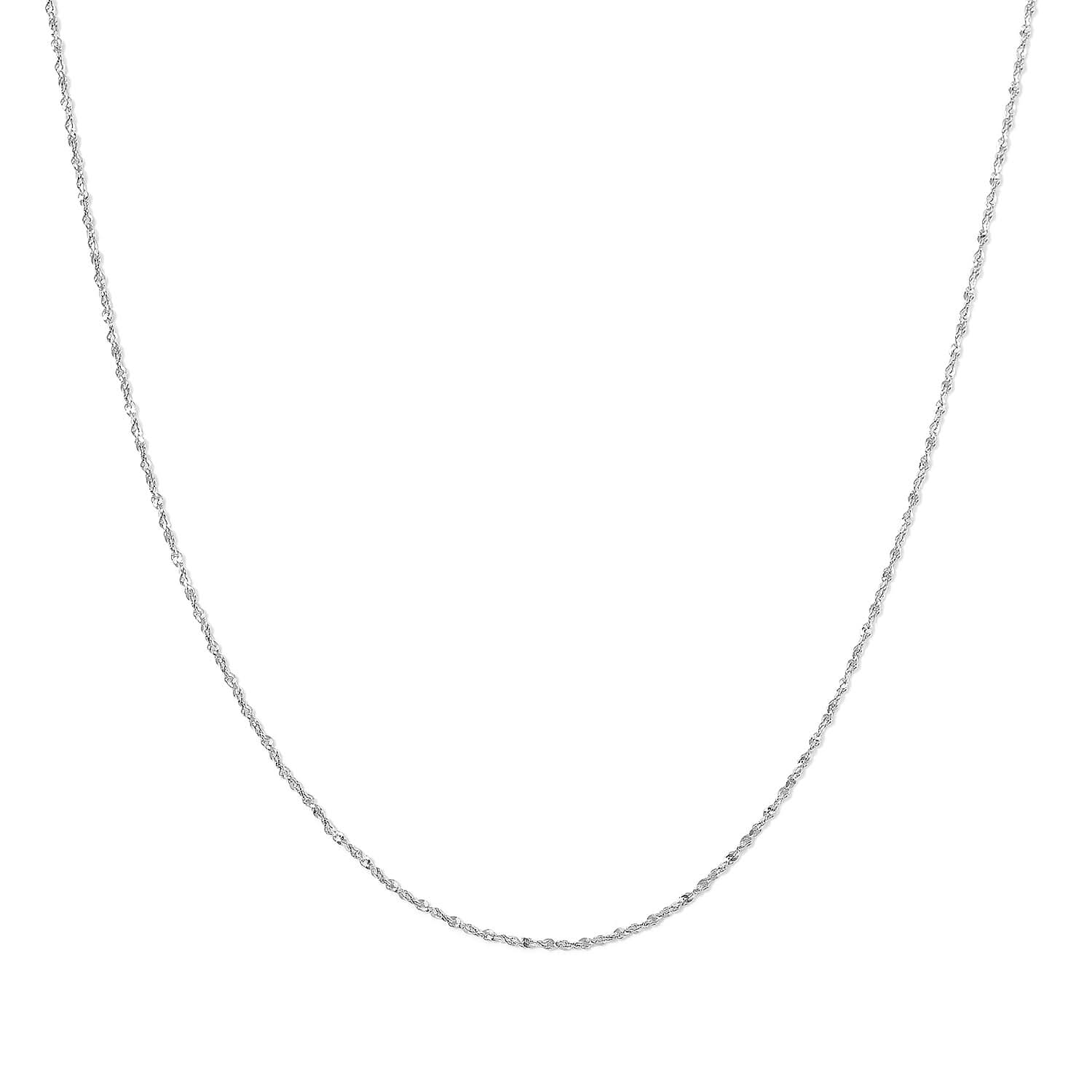 0.9mm Fancy Chain in Rhodium Over Sterling Silver 1.52 Grams 18 Inches