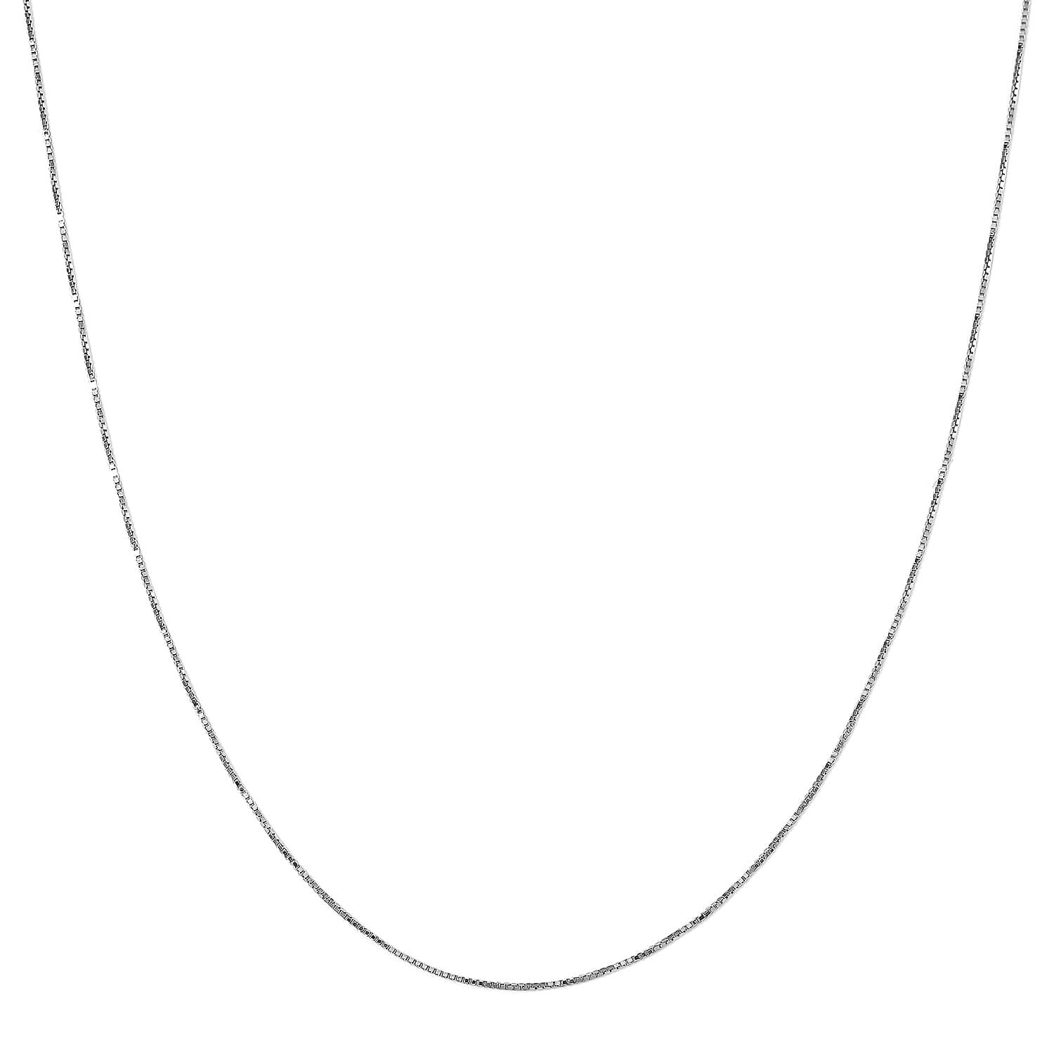 Box Chain in Rhodium Over Sterling Silver 1.31 Grams 18 Inches