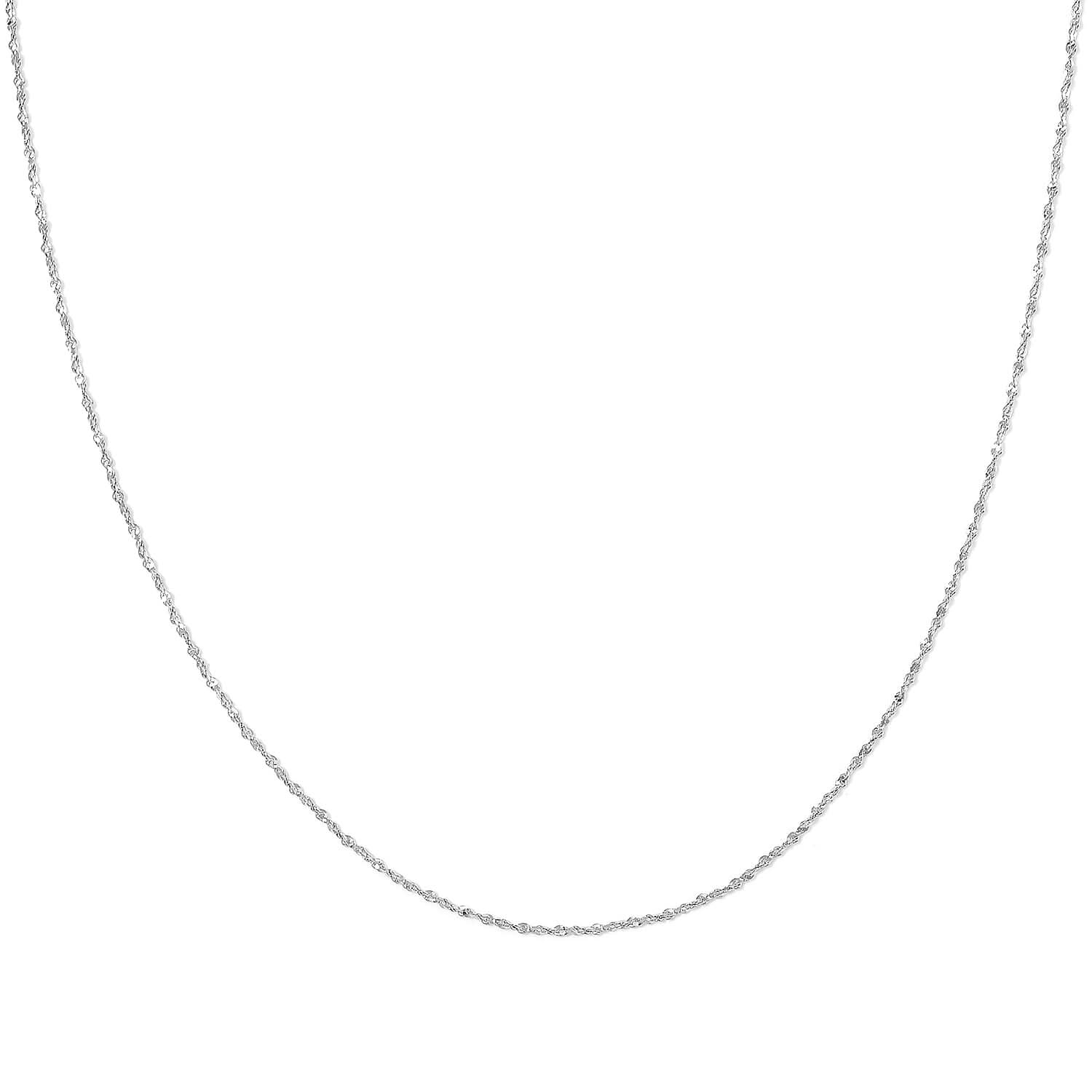 Fancy Chain in Rhodium Over Sterling Silver 1.35 Grams 18 Inches
