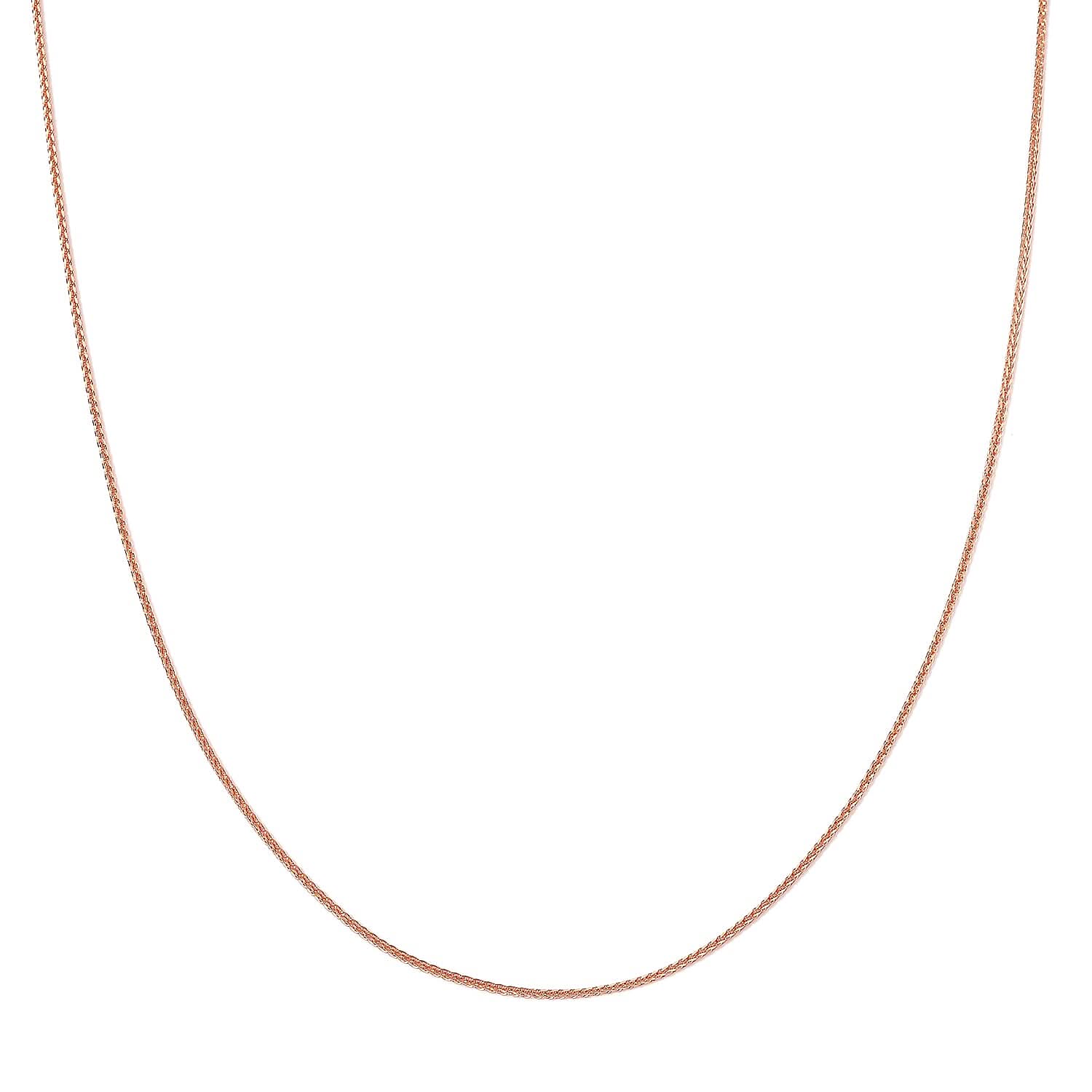 Wheat Chain in 14K Rose Gold Over Sterling Silver 1.73 Grams 20 Inches