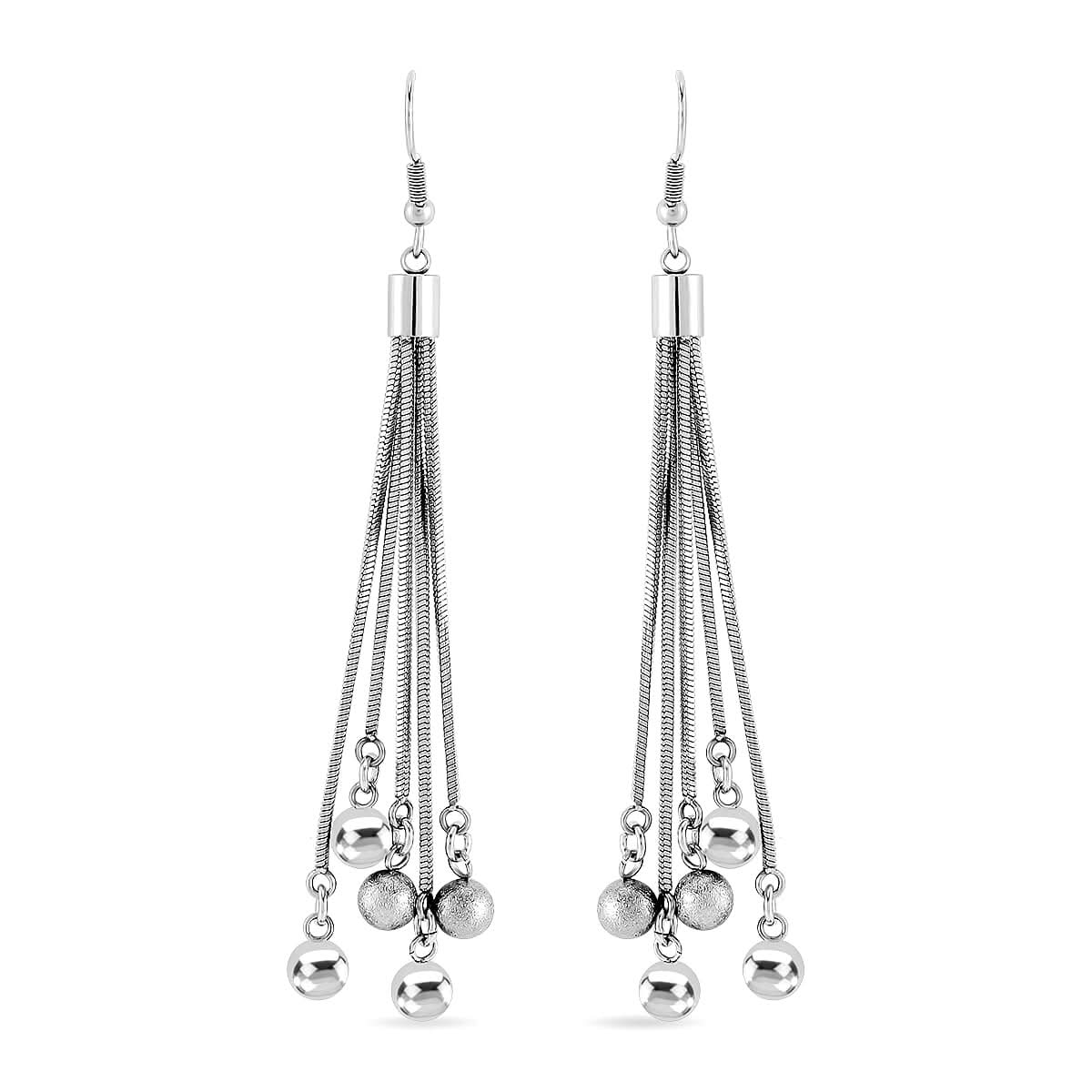 Multi Layer Snake Chain Dangle Earrings in Stainless Steel