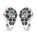 Peacock Tanzanite and Green Diamond 1.00 ctw Earrings in Rhodium Over Sterling Silver - Sticky add to cart bar