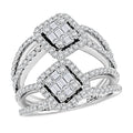 Doorbuster Deal Clarte Disco Collection Moissanite Ring in Platinum Over Sterling Silver (Size 10.0) 1.40 ctw - Sticky add to cart bar