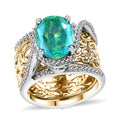 Karis Peacock Quartz Ring in 18K YG Plated (Size 10.0) 3.85 ctw - Sticky add to cart bar