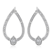 Clarte Vera Collection Moissanite 1.35 ctw Earrings in Platinum Over Sterling Silver