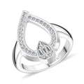 Clarte Vera Collection Moissanite Ring in Platinum Over Sterling Silver (Size 10.0) 0.45 ctw - Sticky add to cart bar
