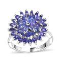 Tanzanite Ring in Rhodium Over Sterling Silver (Size 8.0) 3.35 ctw - Sticky add to cart bar