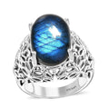 Karis Malagasy Labradorite 10.50 ctw Butterfly Ring in Platinum Bond - Sticky add to cart bar